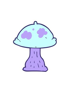 Tatlı çizgi film mantarlarının hareketli animasyonları