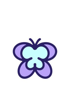 Basit, parlak bir kelebek çizgi filminin animasyonunu genişletiyorum.