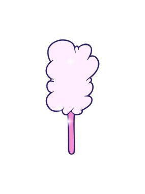 Çizgi film çubuğundaki pamuk helvanın ışıltı etkisi