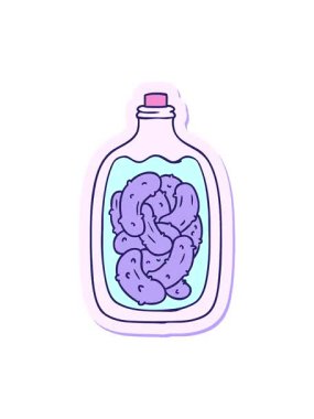 El çizimi çizgi film karikatürü turşu turşusu kavanozunun pixelize etkisi