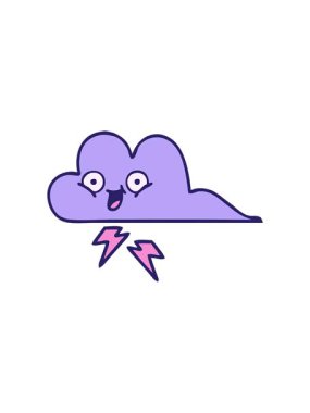 Fırtına bulutunun karikatür çiziminin radyoaktif parlayan animasyonu