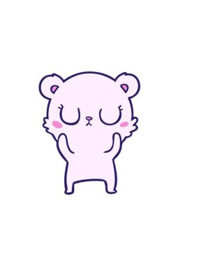 Mutlu kutup ayısı çizgi filminin yatay titreşimli animasyonu