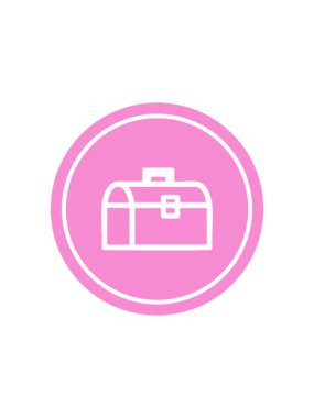 Alet kutusu dairesel simgesinin radyoaktif parlayan animasyonu