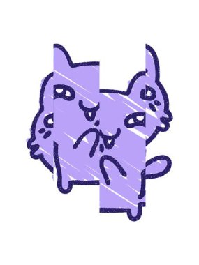 Cat Chalk Çizim Tasarımı 'nın bölünmüş hareket animasyonu