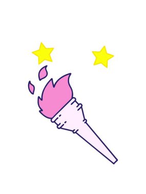 dönen yıldızlar dövmenin animasyonunu geleneksel yanan meşale stilinde yaparlar.