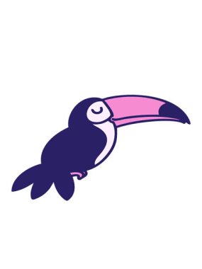 Brezilya Tukan kültür hayvan ikonu çiziminin hareketli animasyonu