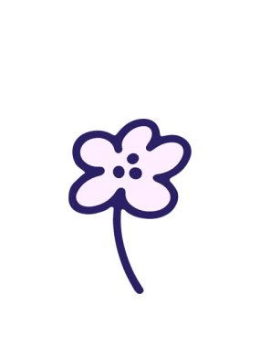 Sevimli basit çiçeğin animasyonunu büyütüyorum.