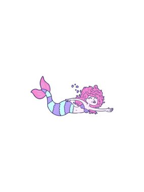 flashy sales animation of mermaid cartoon element