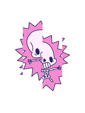 Çizgi film canlandırması Kawaii elektrik iskeletinin bölünmüş hareket animasyonu