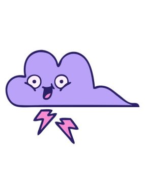 Bir fırtına bulutunun karikatür çiziminin hareketli animasyonu