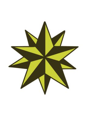 Yıldız karalamalarının ikonik dövme tarzının renk animasyonu