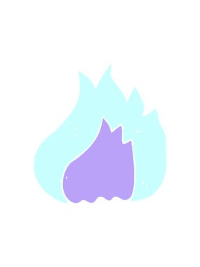 Alevin düz renk illüstrasyonunun radyoaktif parlak animasyonu