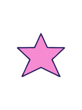 Yıldız patlaması etkisi, altın yıldızın sevimli çizgi filminin animasyonu.