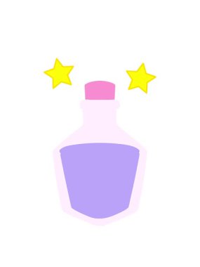 dönen yıldızlar çizgi film iksiri şişesinin animasyonu