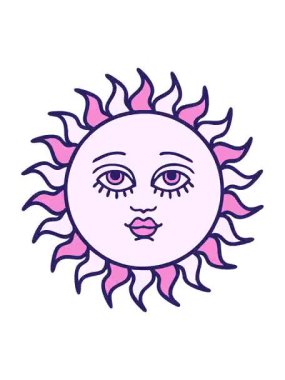 Gülümseyen güneş dizaynının titreyen hareketi