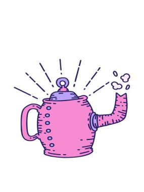 Geleneksel dövme stili eski kahve demliğinin hareketli animasyonu.