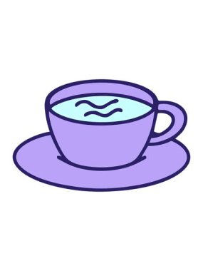 power up animation of  drawing of cup of traditional brazilian coffee