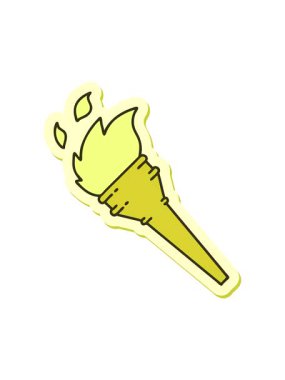 Dövme stilistinin rengini değiştiren geleneksel yanan meşale stili