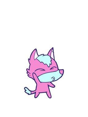 jumping motion animation of fox drawing character