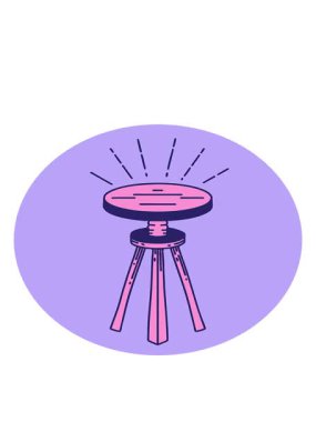 Dövme stili ahşap tabure simgesinin hareketli animasyonu