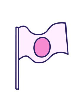 Japonya 'nın el sallayan ulusal bayrağının canlandırmasını salla ve durdur