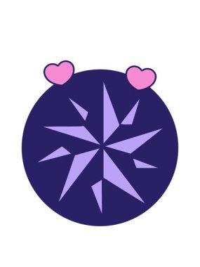 Bir yıldızın sembolik dövme çiziminin dönen kalp animasyonu