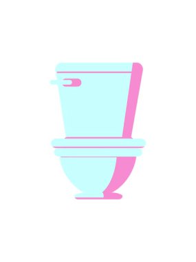 radioactive glowing animation of Flat colour illustration of a toilet