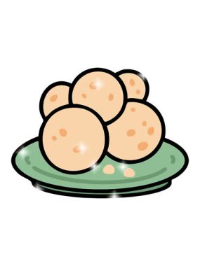 Tabaktaki Pao de queijo Brezilya peynirli ekmeğin animasyonu