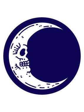 Kafatası uydusunun ikonik dövme tarzının neon ışık efekti animasyonu