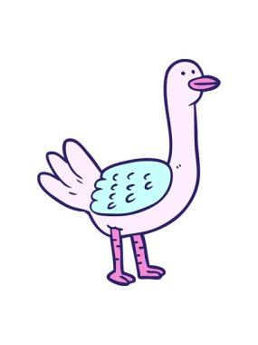 Çizgi film kuşunun basınçlı animasyonu