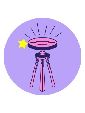 Parlayan yıldızlar dövme stili ahşap bir dışkının animasyonunu etkiler.