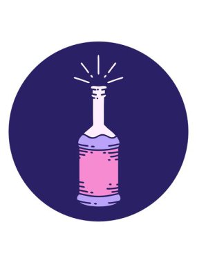 Dövme stili bira şişesinin hareketli animasyonu