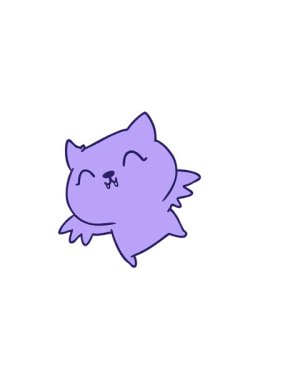 Sevimli bir kawaii yarasasının yatay titreşimli animasyonu