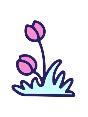 Sevimli lale çiçeğinin titreşimli animasyonu