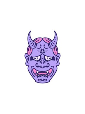 Japon tiyatro kabuki maskesinin satış animasyonu.