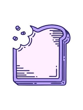 Isırılmış bir ekmek diliminin ikonik dövme tarzının dönen hareketi.