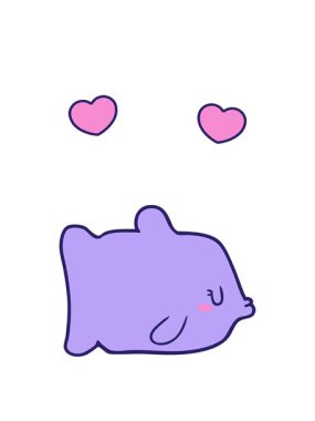 dönen kalpler bir balık çiziminin animasyonu