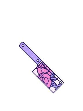 Satır ve çiçeklerin ikonik dövme tarzındaki hareketli görüntüsü