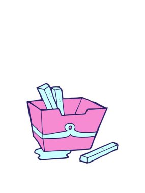 Çizgi film patates kızartmasının animasyonunu genişletiyorum.