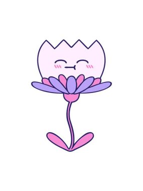 Bir nilüfer çiçeğinin tatlı çizgi filminin hareketli animasyonu