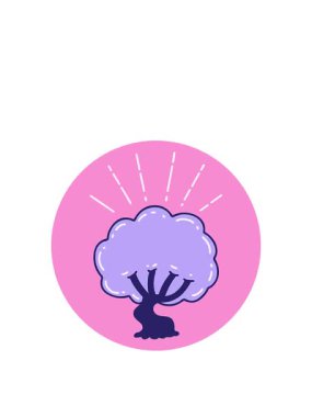 Dövme stili ağacın çizgi filminin zıplama hareketi animasyonu