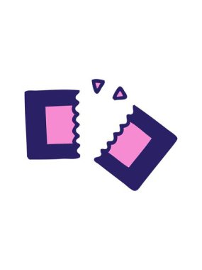 Sinema biletinin sevimli çizgi filminin basınçlı animasyonu