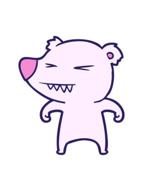 neon karikatür kutup ayısının dönen hareket animasyonu