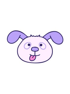 Garip bir karikatür köpek yüzünün titreşimli hareketi.