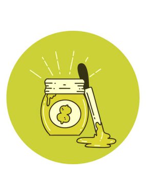 changing color animation of tattoo style peanut butter