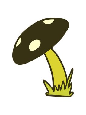 Bir kurbağa dışkısının el çizimi çizgi film karalamalarının renk değişimi