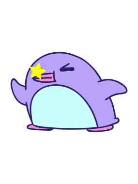 Parlayan yıldızlar çizgi film animasyonunu etkiler. Sevimli penguenlerin karalama kawaii 'si.