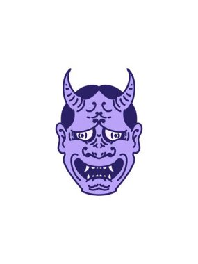 Japon tiyatro kabuki maskesinin yıldız patlaması etkisi animasyonu