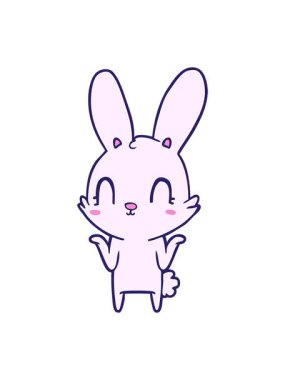 Tatlı tavşan tasarımının animasyonunu salla ve durdur