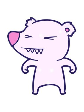 Neon karikatür kutup ayısının ışıltı etkisi